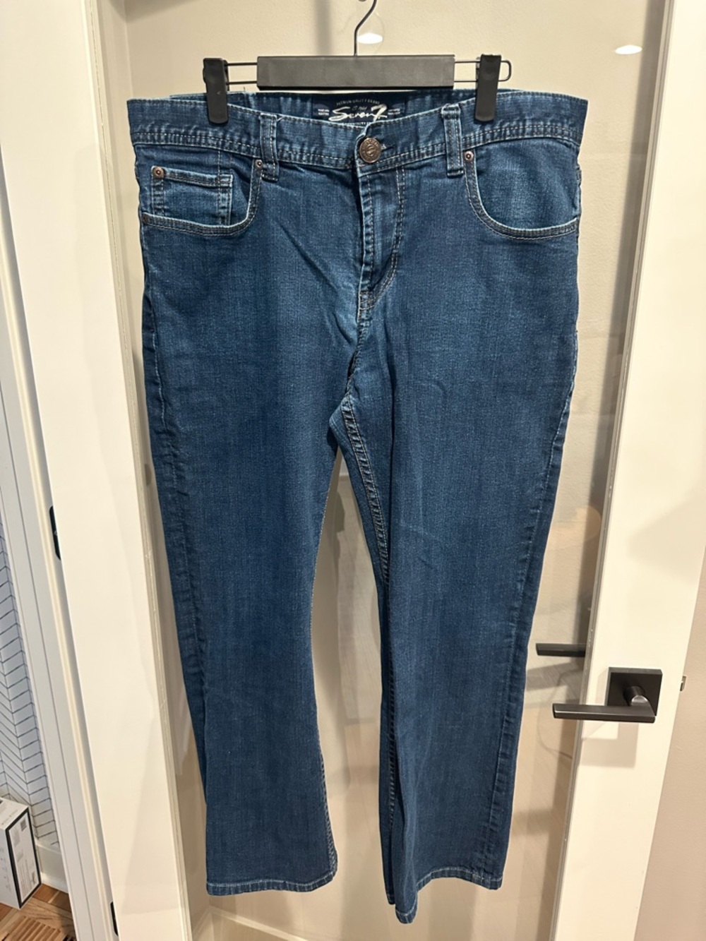 Seven7 Men's Slim Boot Dark Blue Denim Jeans